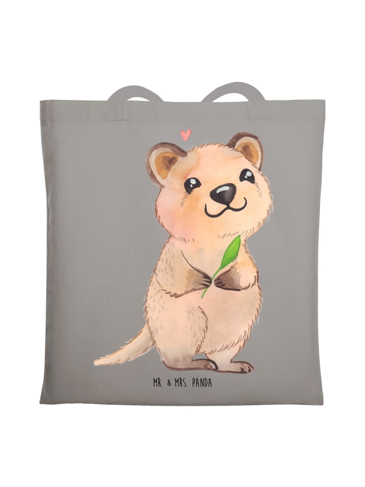 Tasche Quokka Happy ohne Spruch in Light Grey
