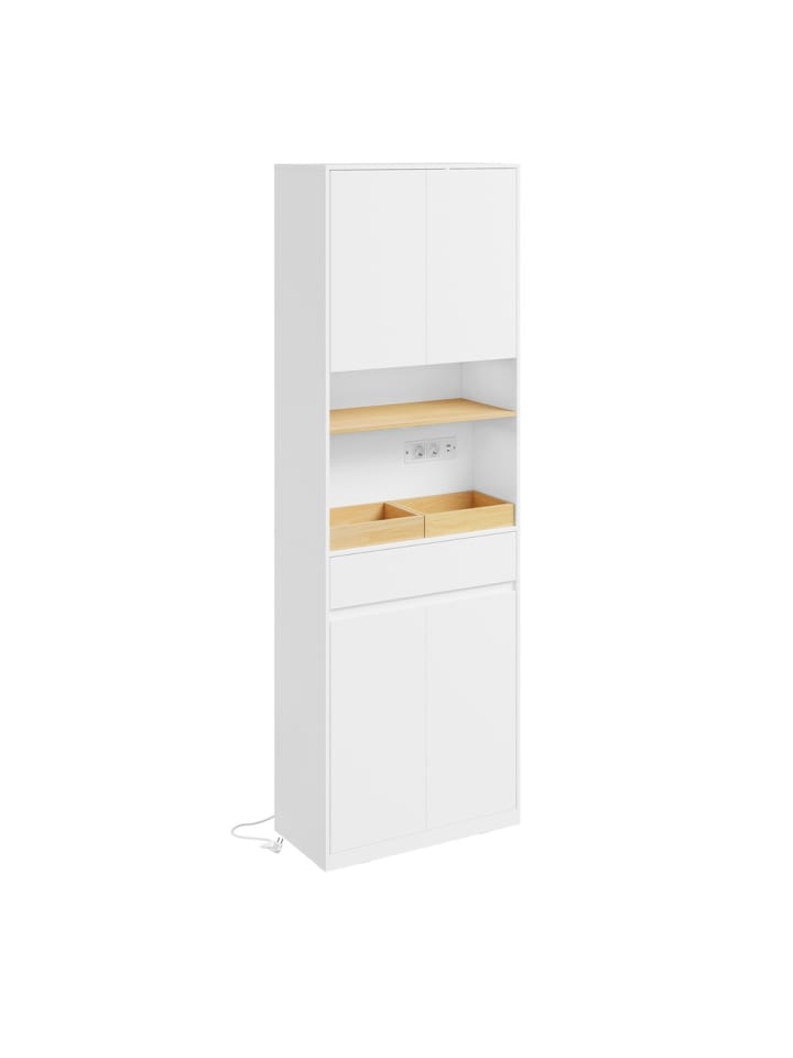 Badschrank in Reinweiß - (W) 30 x (H) 180 x (L) 60 cm