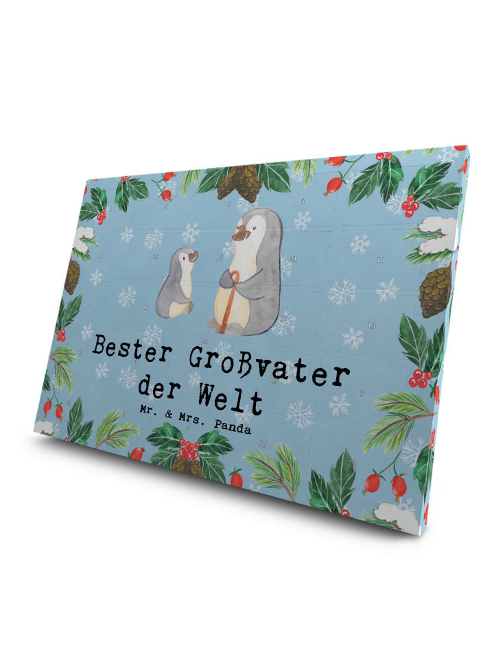 Adventskalender Pinguin Bester Großvater der We... in Eisblau
