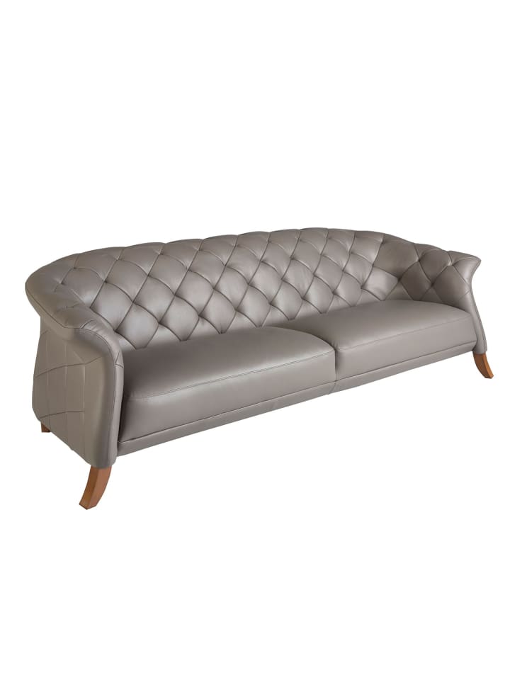Chester-Sofa 6188 in Grau / Honig