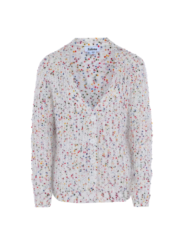 Damen Sweater in WOLLWEISS MEHRFARBIG