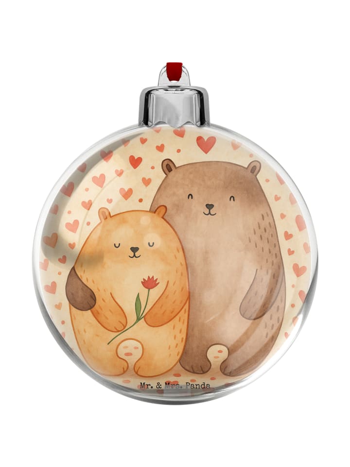 Weihnachtsbaumkugel Bären Liebe Design ohne Spruch in Weiß