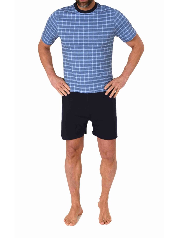 Pflegeoverall kurzarm EteileSchlafanzug Reissverschluss - 77804 in blau