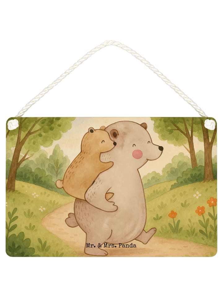 Holztafel Papa Bär Design ohne Spruch in Weiß
