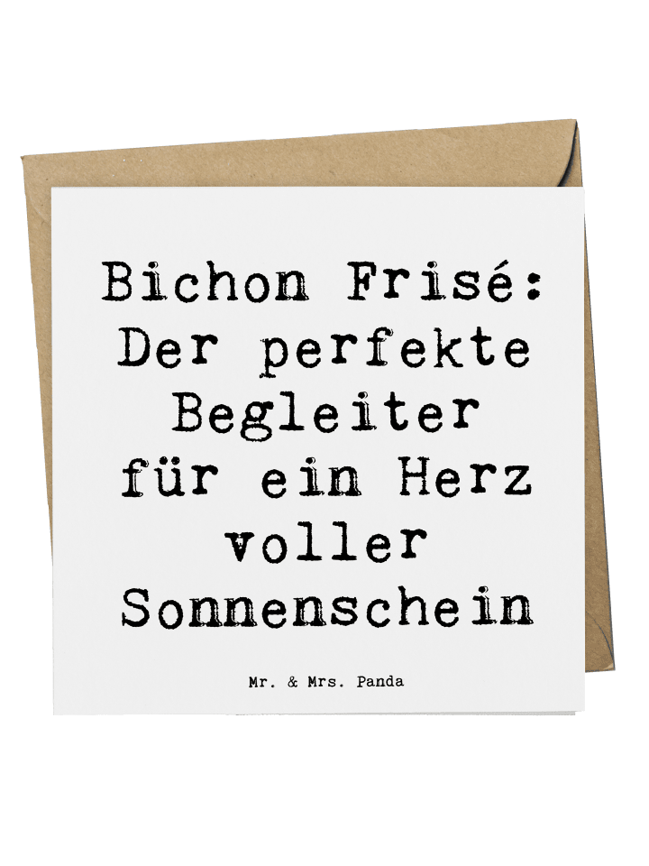 Deluxe Karte Spruch Bichon Frisé Freude mit Spruch in Weiß