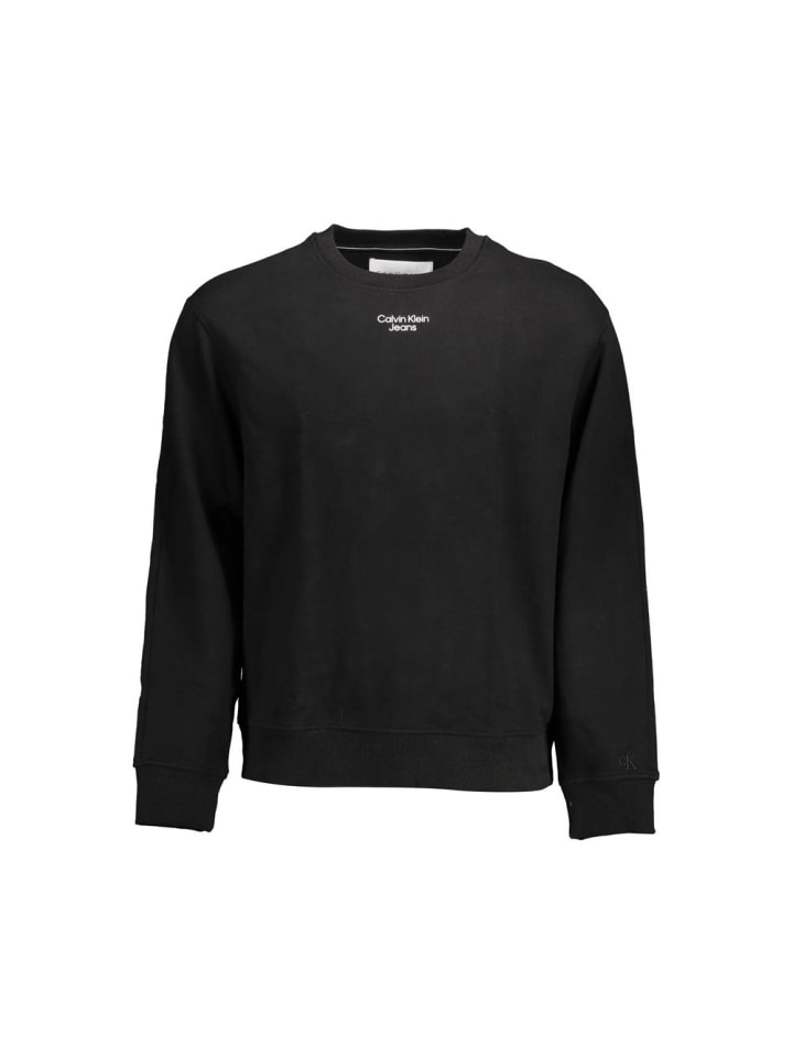 Schwarz Baumwolle Herren Sweatshirt