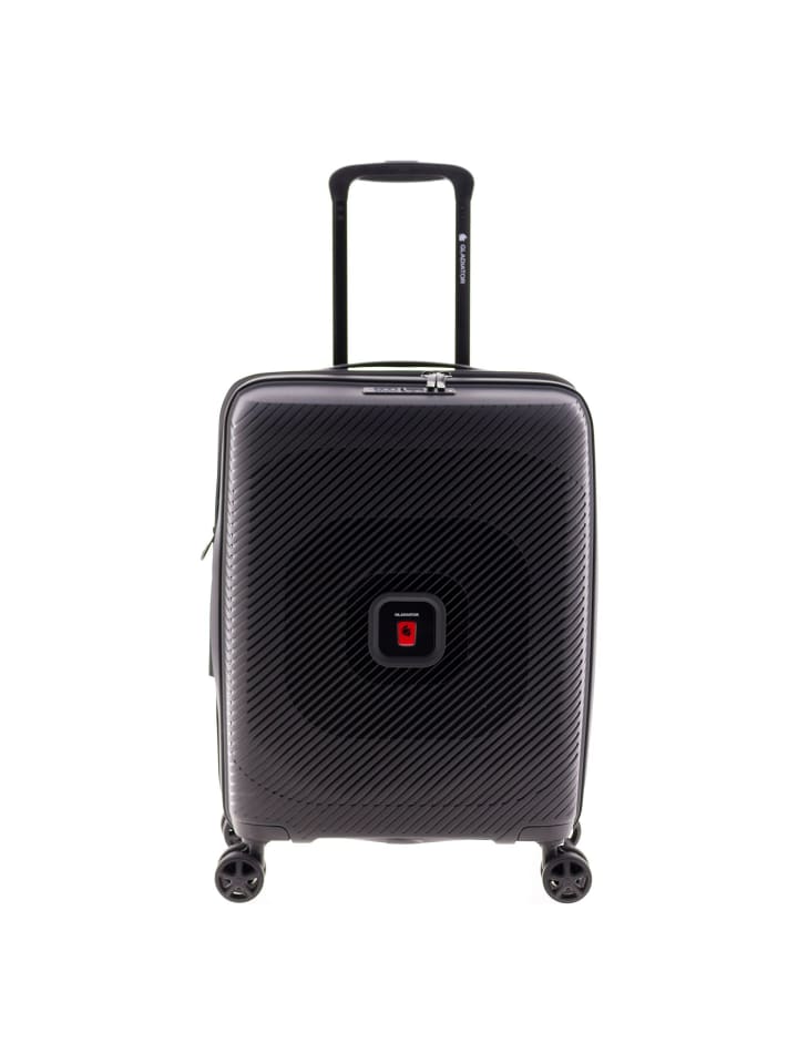 2800 4 Rollen Kabinentrolley 55 cm mit Dehnfalte black