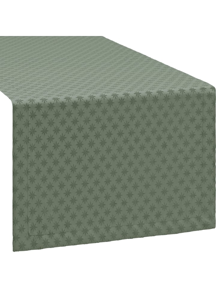 Jacquard, Baumwollmischung Tischläufer Denia in oliv