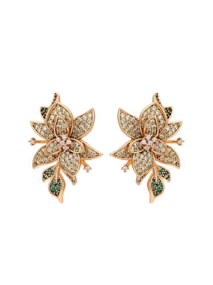 Women Earrings in Rose Gold Green