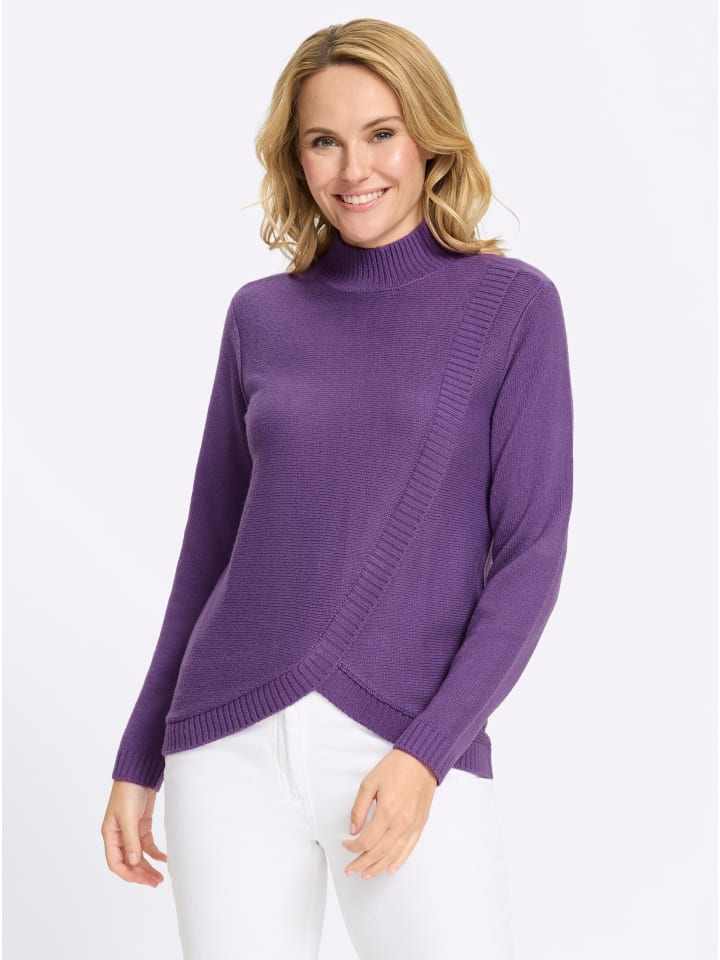 Stehkragen-Pullover in lila