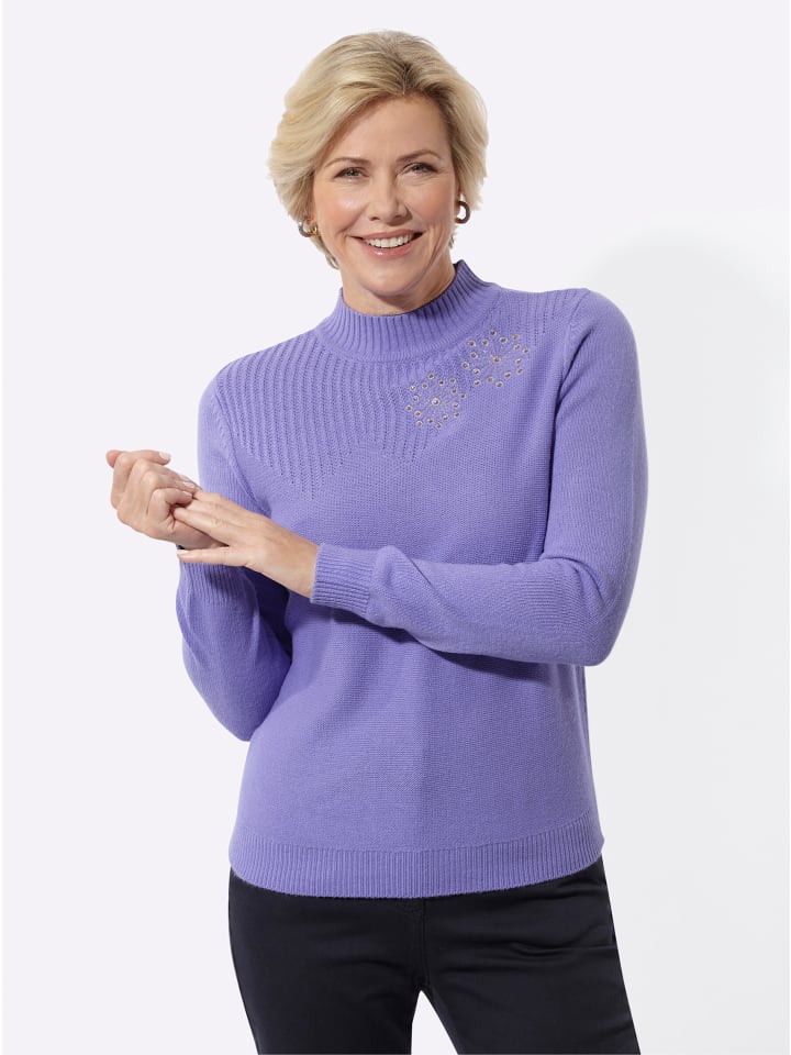 Stehkragen-Pullover in lavendel