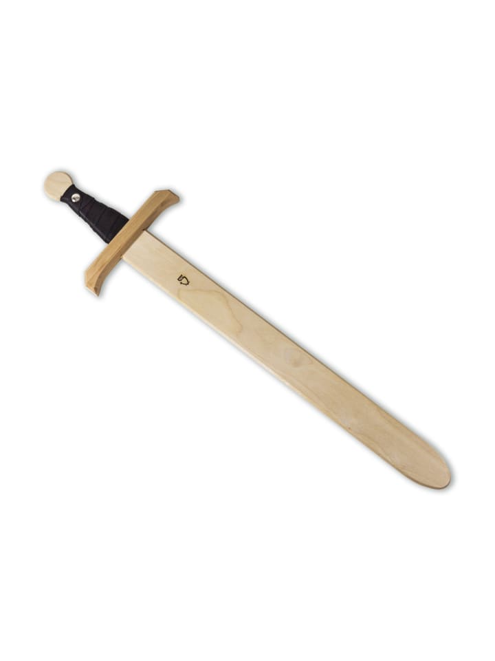 Ritterschwert Junker aus Buchenholz, 58 cm Griff in Natur in Natur/Schwarz