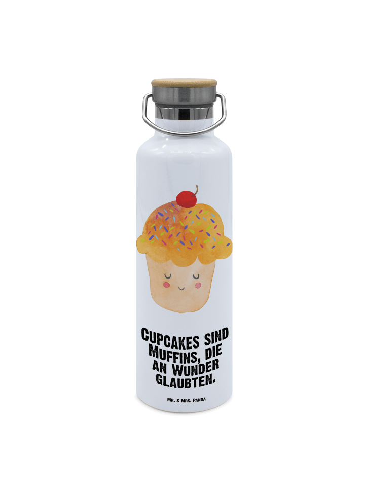 Thermosflasche Cupcake mit Spruch in Weiß