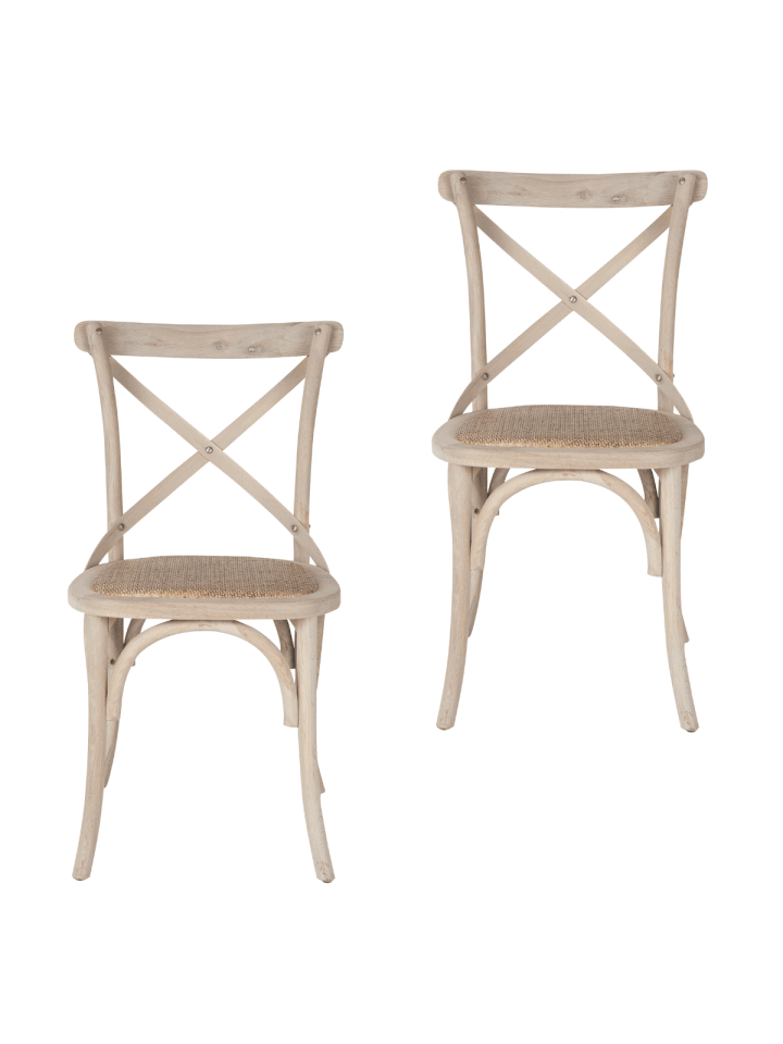 2er-Set Stühle BISTROT in Helles - (W)89 x (H)51 x (L)61cm