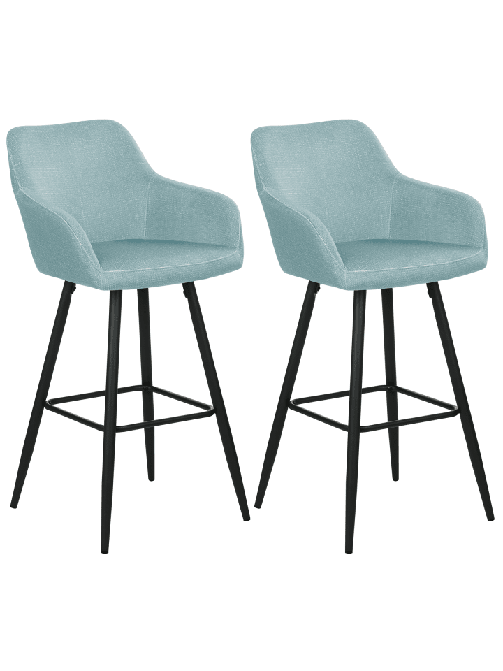 2er-Set Barhocker CASMALIA in Blau/Schwarz
