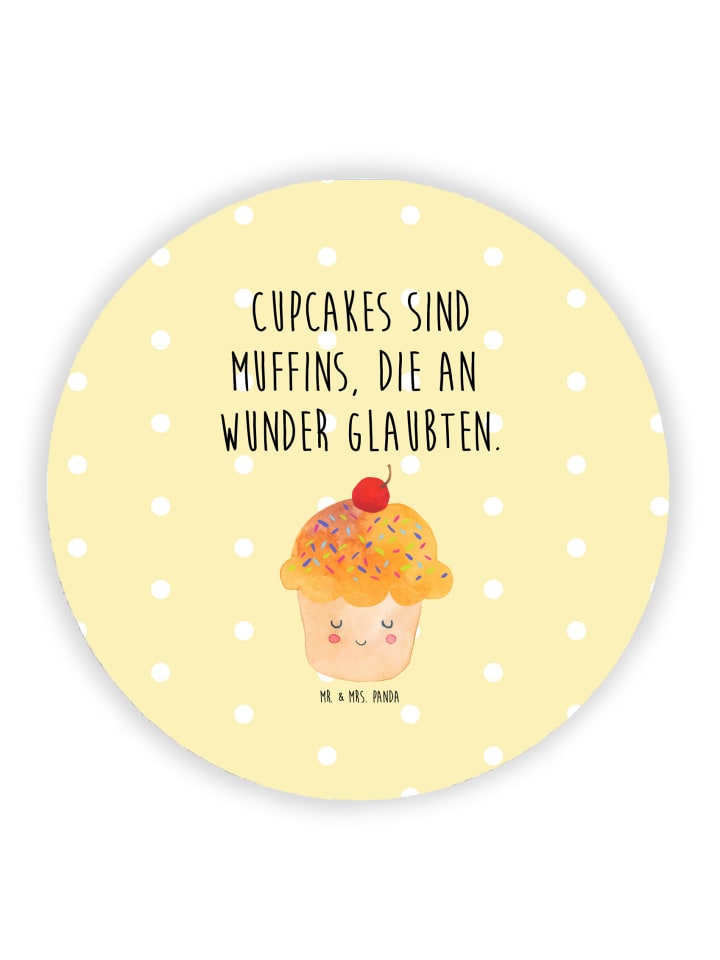 Magnet Cupcake mit Spruch in Gelb Pastell