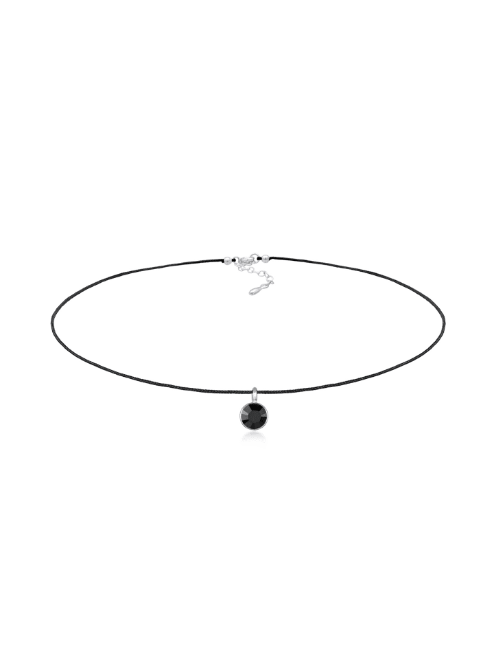 Halskette 925 Sterling Silber in Schwarz