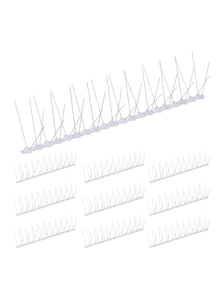 10 x Vogelabwehr-Spikes in Silber/ Transparent