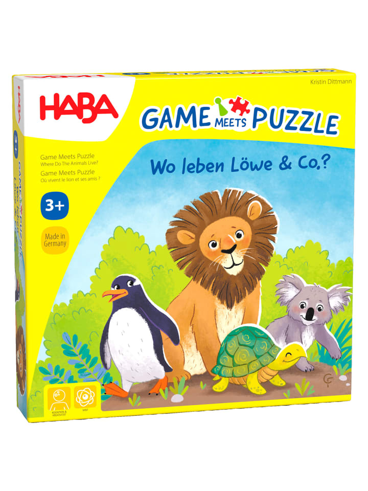 Spiel Wo leben Löwe & Co.? in bunt