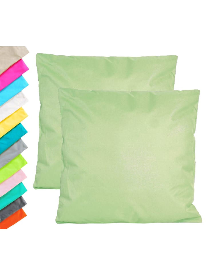 2er Set Outdoor Kissenhülle Kissenbezug 45x45cm in Mint