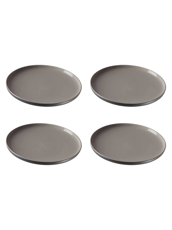 4er Set Speiseteller Jasper in Grau ø 26.0 cm