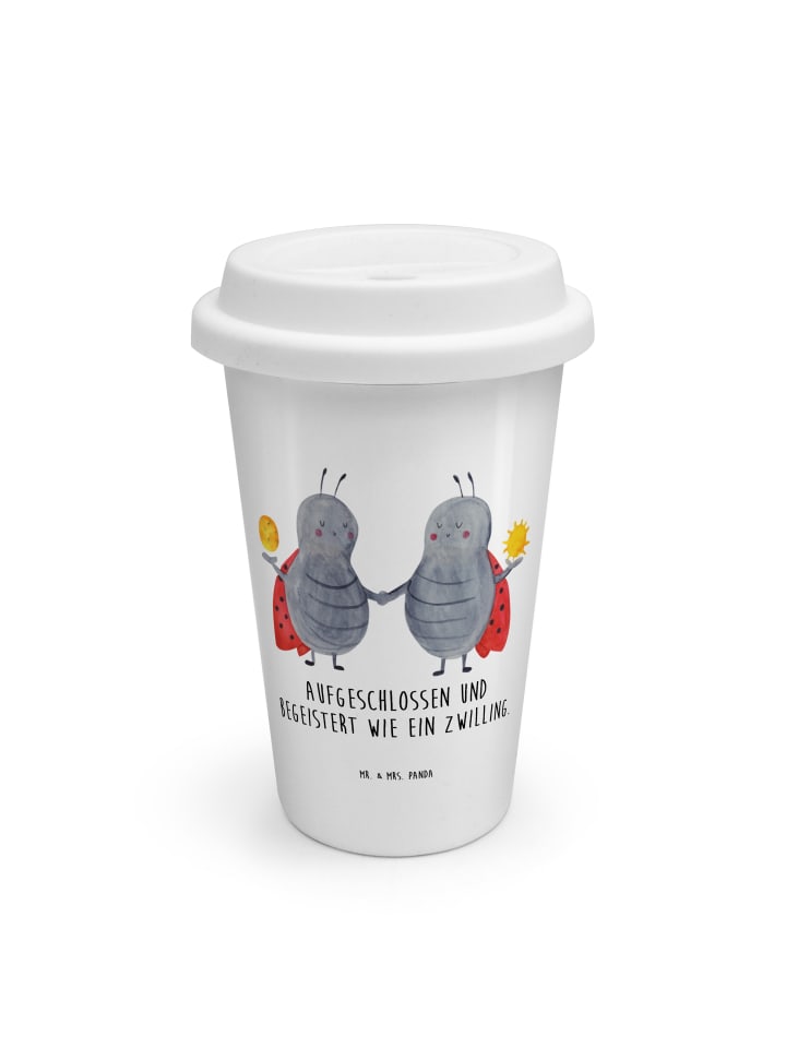 Tumbler Sternzeichen Zwilling mit Spruch in Weiß