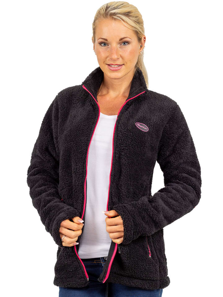 Damen Regular Fit Fleecejacke Kuschelig in Black