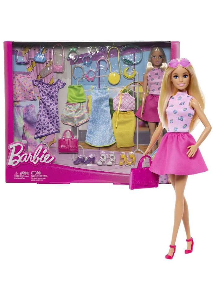 Barbie Großes Fashion Mode Spiel-Set Mattel Puppe und Kleidung ab 3 Jahre