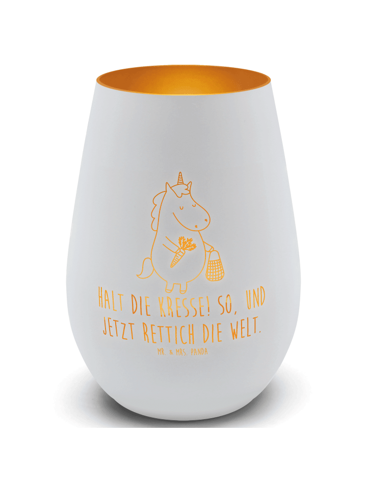Kerzenständer Einhorn Gemüse mit Spruch in Weiß