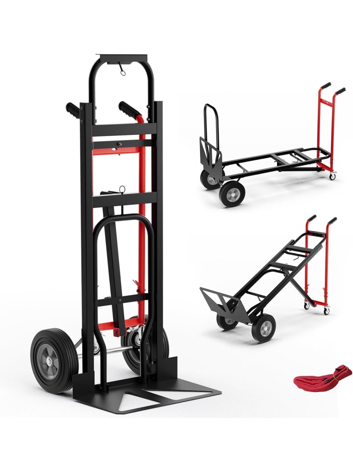 3 in 1 Sackkarre Handkarre Handwagen in Rot