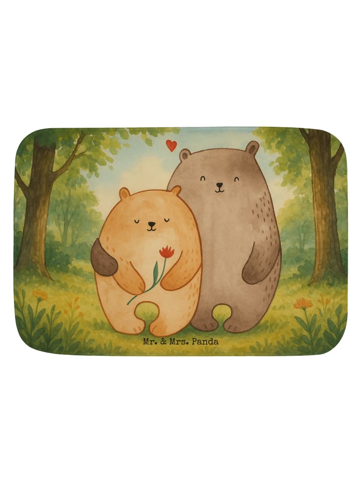Badezimmerteppich Bären Liebe Design ohne Spruch in Weiß