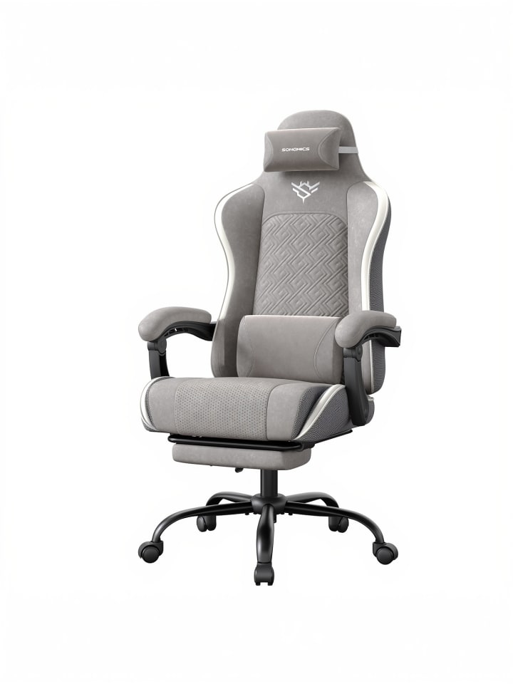 Gaming-Stuhl Cathy in Grau - (B)70 x (H)133 x (T)70 cm