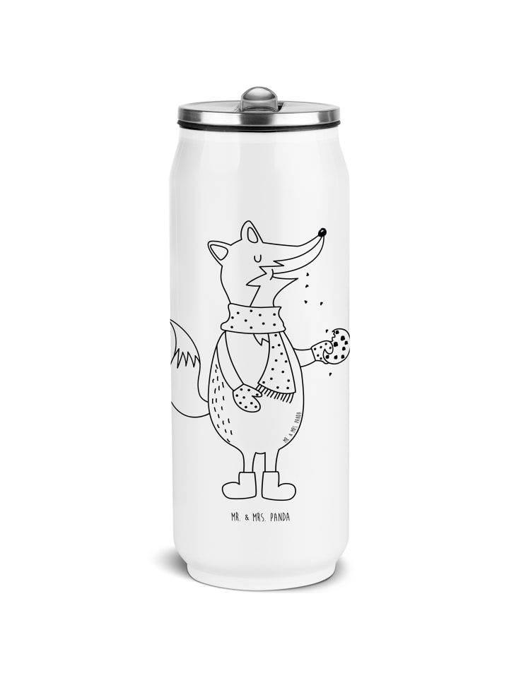 Isolierte Trinkflasche Fuchs Keks ohne Spruch in Weiß