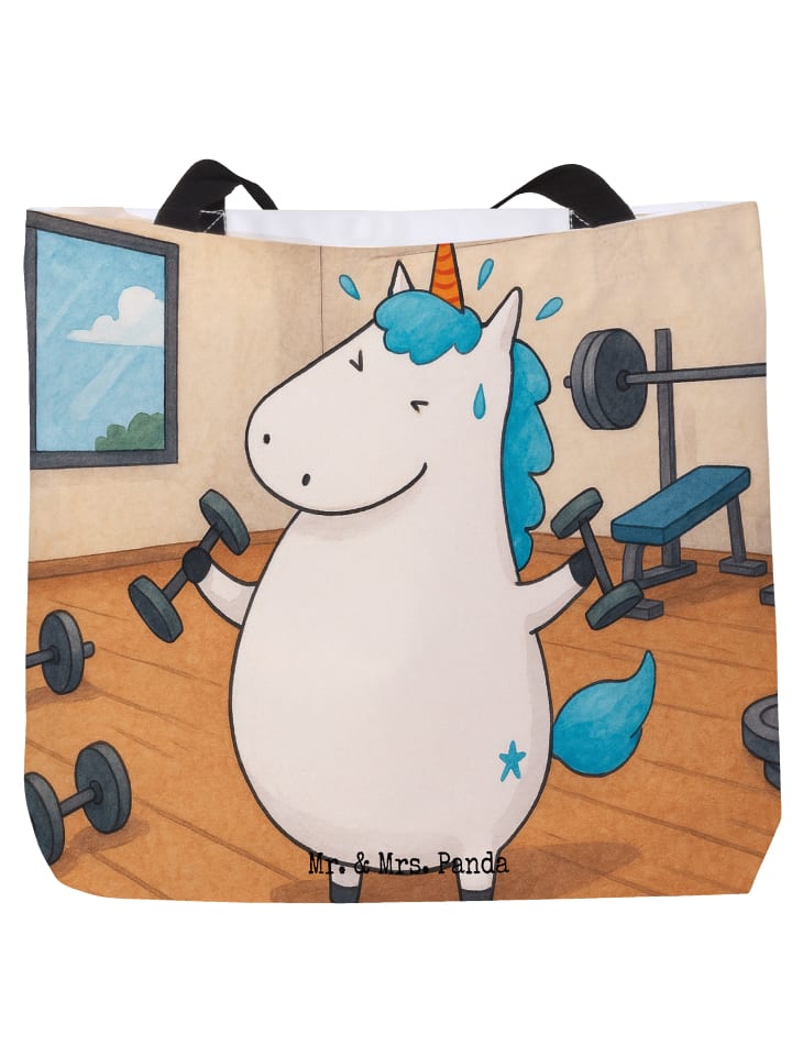 Badetasche Einhorn Fitness Design ohne Spruch in Weiß
