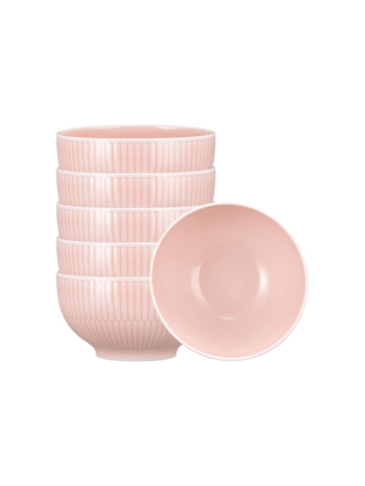 6er Set Café au lait Schalen Amina in Rosé ø 12,9 cm