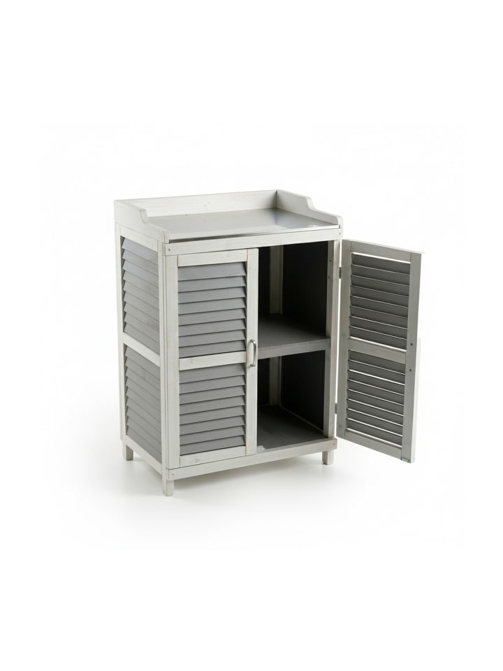 Pflanztisch in Grau/ Weiß - (B)67 x (H)100 x (T)47 cm