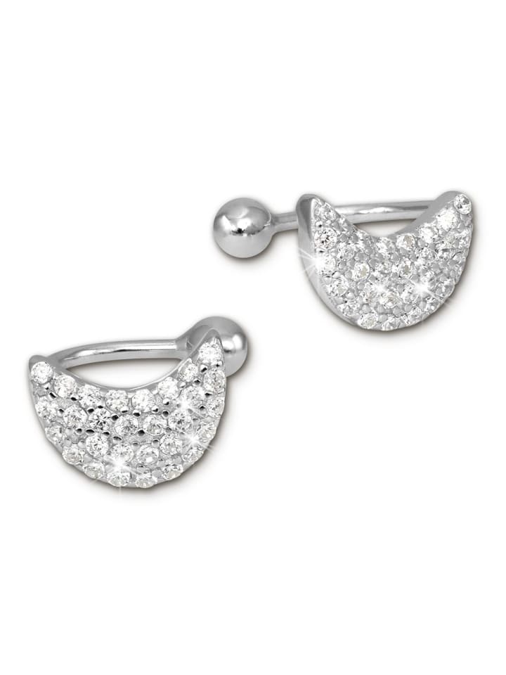 Ohrringe 925 Sterling Silber Halbmond Ear Cuff Ohrklemme