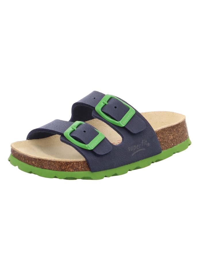 Tieffußbett Pantolette FUSSBETTPANTOFFEL in Blau/Grün