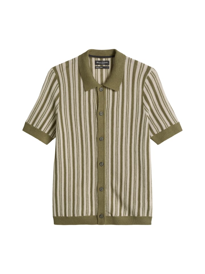 Kurzarm-Strickshirt regular in Fresh Seaweed
