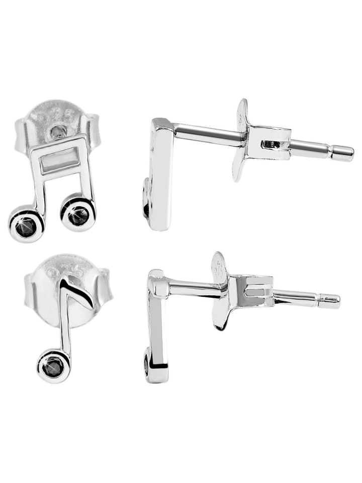 Damen Ohrringe – Ohrstecker aus 925 Silber mit Zirkonia in silber