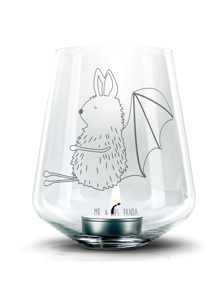 Kerzenständer Fledermaus Sitzen ohne Spruch in Transparent