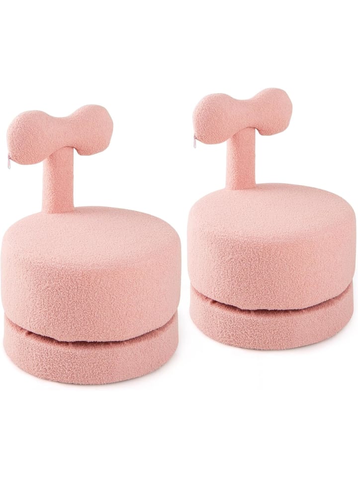 2er Set Kindersessel drehbar in Rosa
