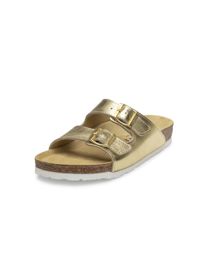 Vollrindleder Pantoletten in gold