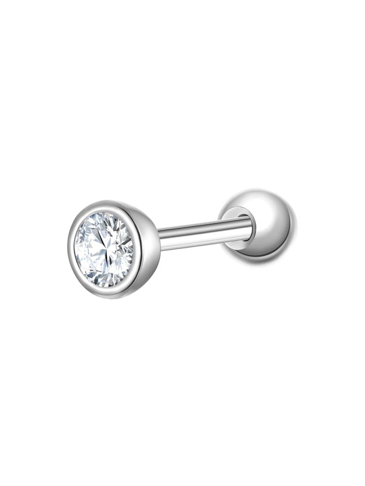 Piercing aus Sterling Silber mit Zirkonia in silber