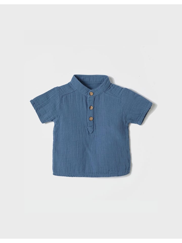Kurzarmshirt in Indigo
