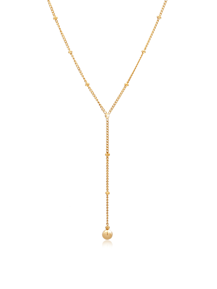 Halskette 925 Sterling Silber Kugel in Gold