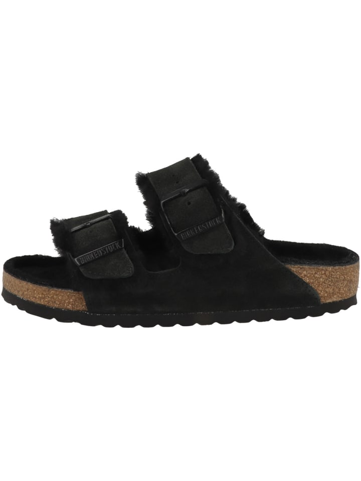 Sandale Arizona Veloursleder Lammfell normal in schwarz
