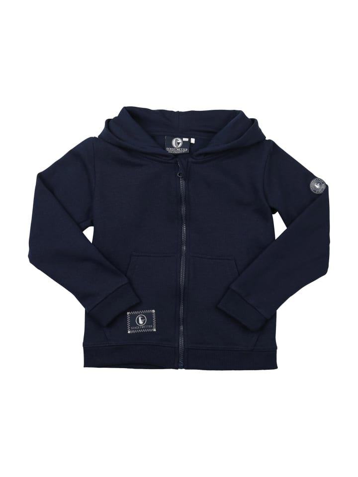 Kinder Kapuzenjacke "Anouk", Sweatjacke in navy-neongrün