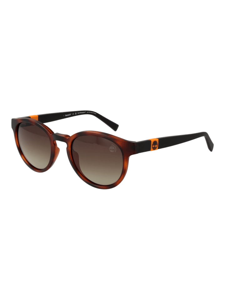 Männer Sonnenbrille Rund Braun