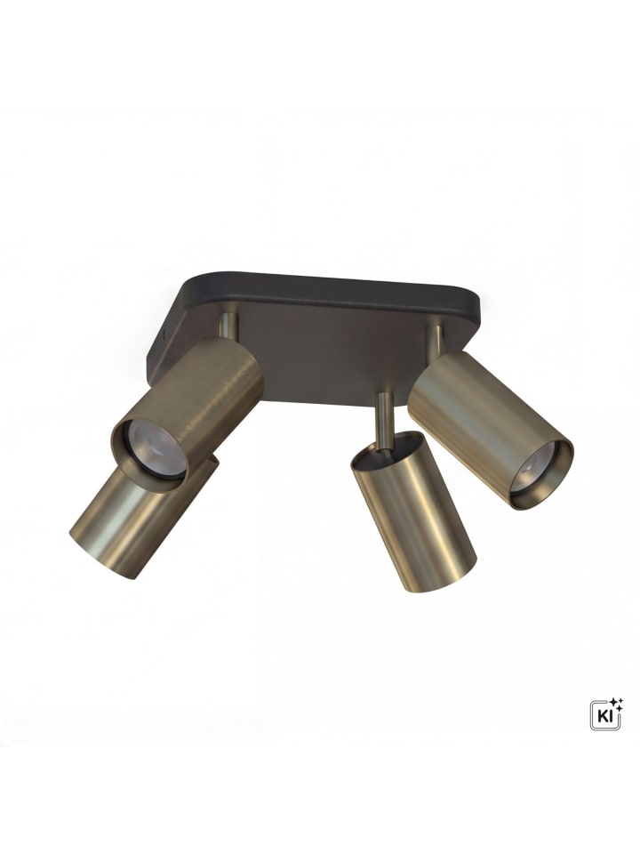 Spot Strahler (B)19.5 x (L)19.5 x (H)8 cm in Schwarz Messing
